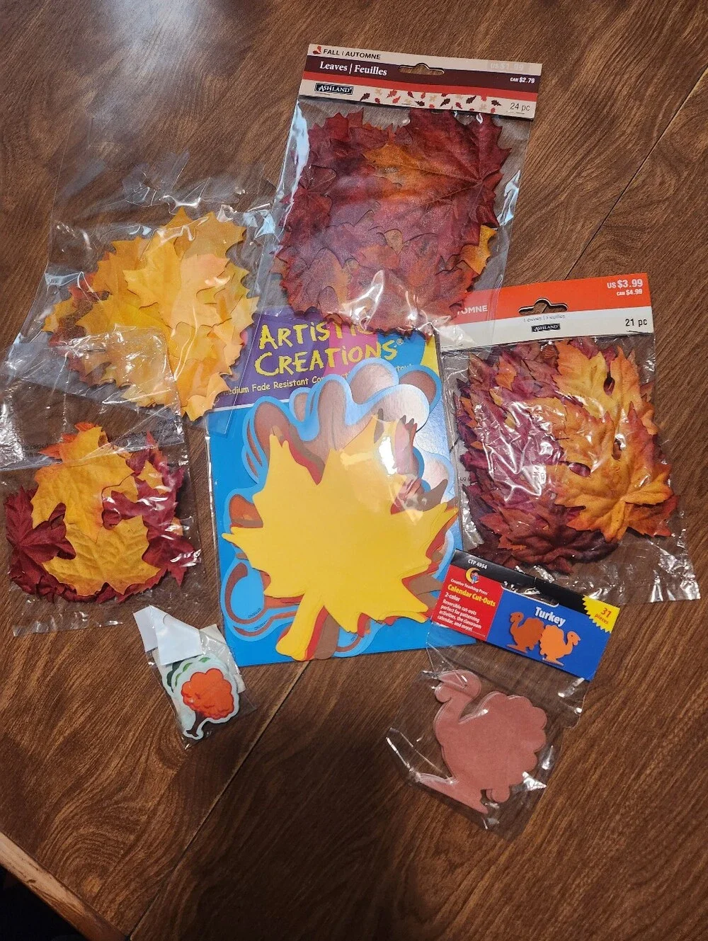 Fall Leaf Decorations - Red, Yellow, Orange